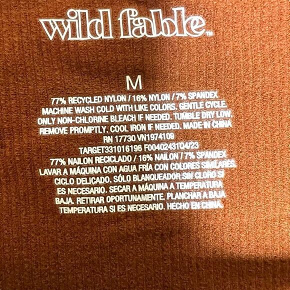 NEW Wild Fable Brown Long Sleeve V-Neck Front Cinch Fitted T-Shirt M - Picture 4 of 7